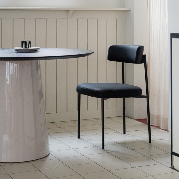 페오펫몰,[반려인혜택][헨지디자인] 씨엘 라운드 실리콘 레더 체어 식탁의자