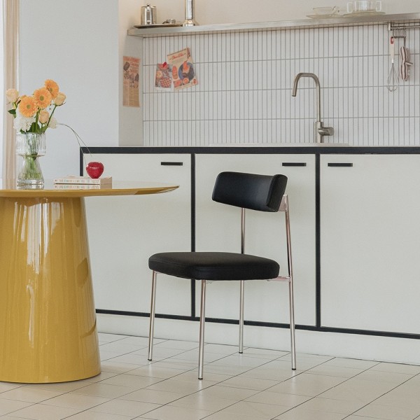 페오펫몰,[반려인혜택][헨지디자인] 씨엘 라운드 실리콘 레더 체어 식탁의자