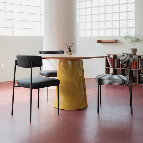 페오펫몰,[반려인혜택][헨지디자인] 씨엘 라운드 실리콘 레더 체어 식탁의자