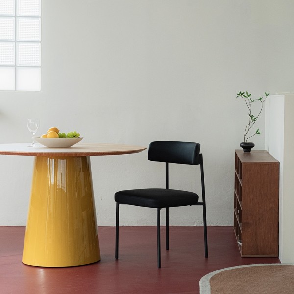 페오펫몰,[반려인혜택][헨지디자인] 씨엘 라운드 실리콘 레더 체어 식탁의자