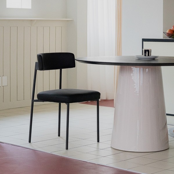 페오펫몰,[반려인혜택][헨지디자인] 씨엘 라운드 실리콘 레더 체어 식탁의자