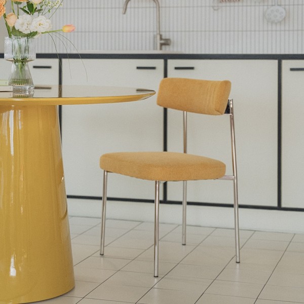 페오펫몰,[반려인혜택][헨지디자인] 씨엘 라운드 패브릭 체어 식탁의자