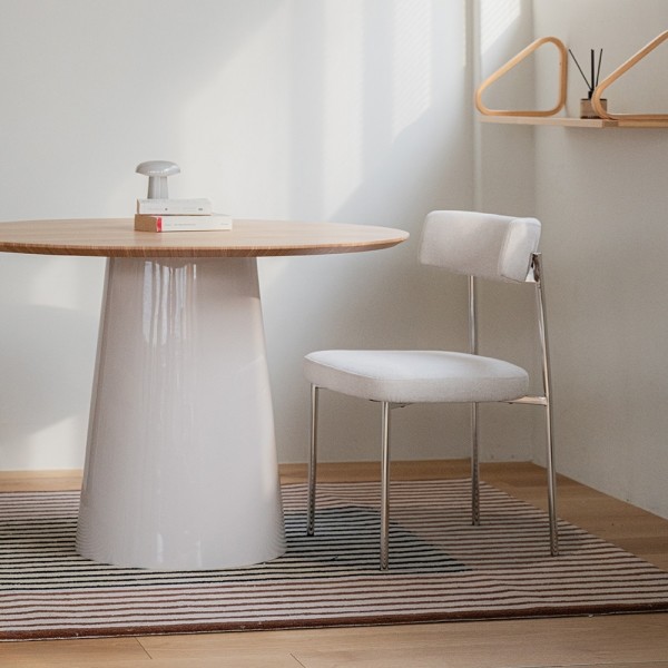 페오펫몰,[반려인혜택][헨지디자인] 씨엘 라운드 패브릭 체어 식탁의자