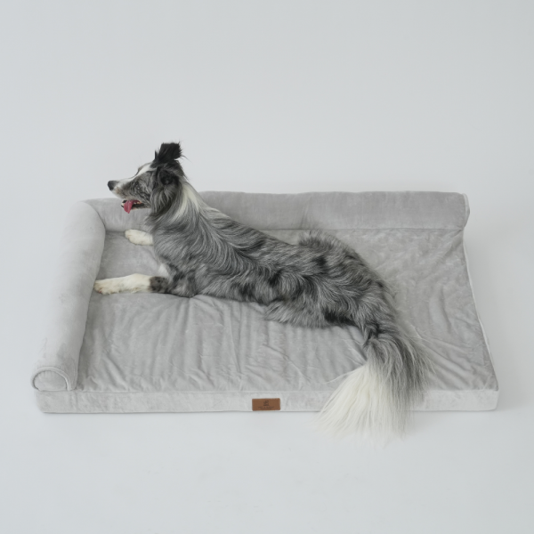 페오펫몰,[펫앤마마] 대형견 강아지 방석 L자형 쿠션 03 2종 (그레이/진그레이) L~2XL