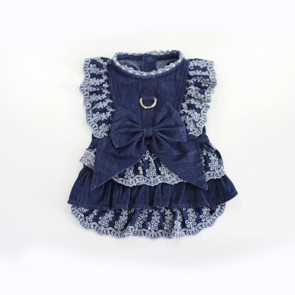 페오펫몰,레드퍼피 큐티레이스 데님원피스