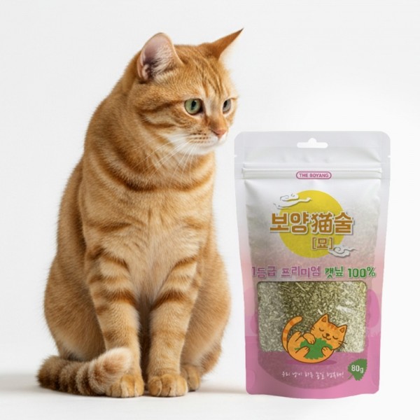 페오펫몰,[댕캉스특가]더보양 보양묘술 고양이 자연 건조 캣닢 가루 고양이풀 개박하 캣그라스 캣잎, 80g