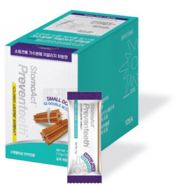 페오펫몰,[시그니처바이] 2단계 스토모액트 프리벤티스 S(소형견용) 12gX12EA / PACK 덴탈껌 [최저가]