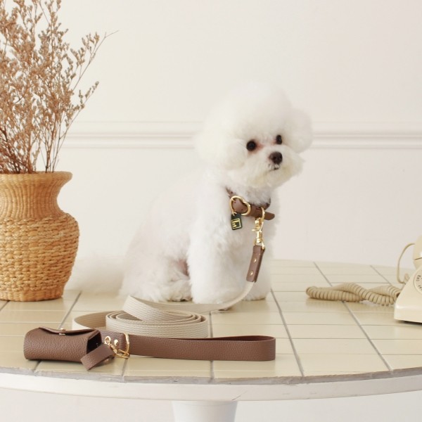 페오펫몰,[댕보양특가] 하트 펜던트 목줄 브라운