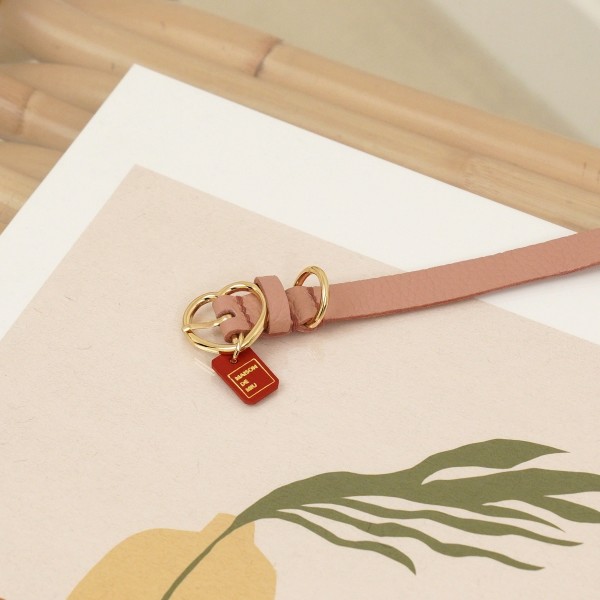 페오펫몰,[댕보양특가] 하트 펜던트 목줄 로즈 핑크