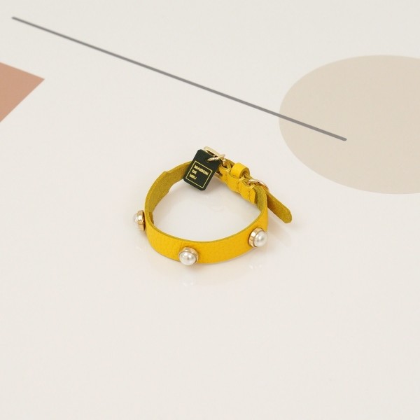 페오펫몰,소프트 진주 목줄 옐로우