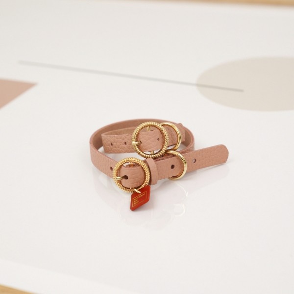 페오펫몰,트위스트 라운드 목줄 위드 유 로즈 핑크