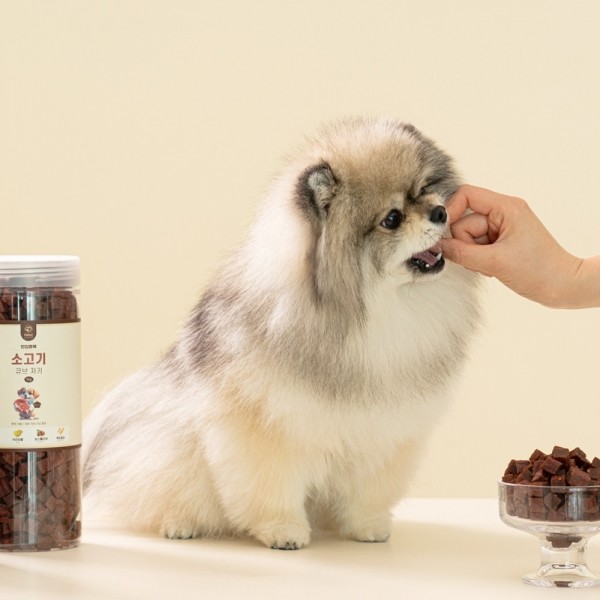 페오펫몰,펫테일 럽앤힐 대용량 강아지 간식 한입행복 소고기 큐브 져키 1kg