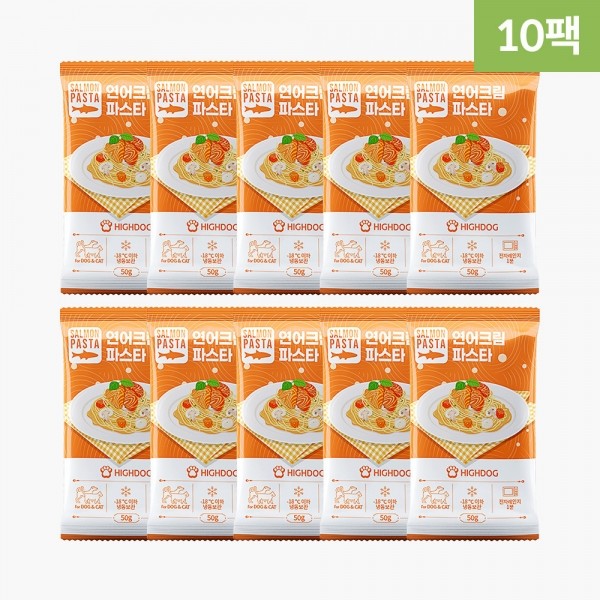 페오펫몰,[하이독] 자연식 특식 연어크림파스타 (50G) X 10팩
