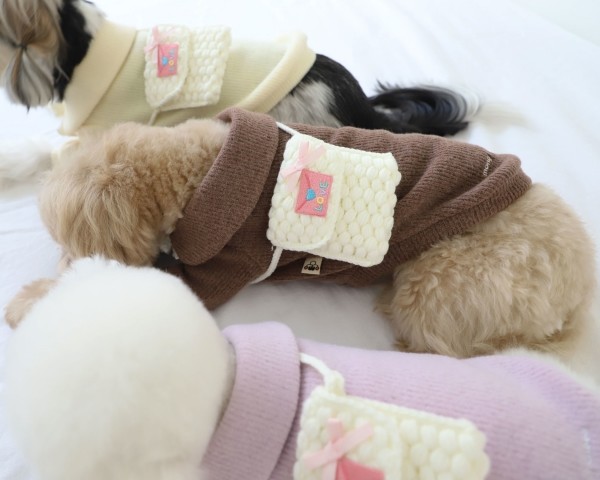 페오펫몰,몽앤치크 러브레터 니트 백_One size