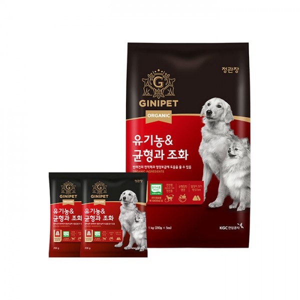 페오펫몰,정관장 지니펫 유기농 홍삼사료 1kg 2종 중 택 1 (균형/활기)