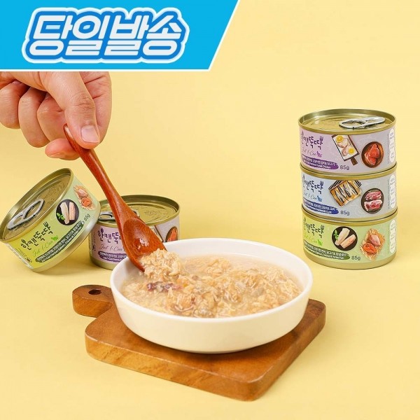 [펫토리아] 한캔뚝딱 프리미엄 영양특식 고양이캔 묘식가 3종 콤보 (85g x 24개)