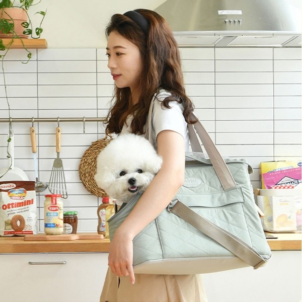 페오펫몰,올치 편안하고 넉넉한 공간 퀼팅 코코백 강아지 이동가방 이동장