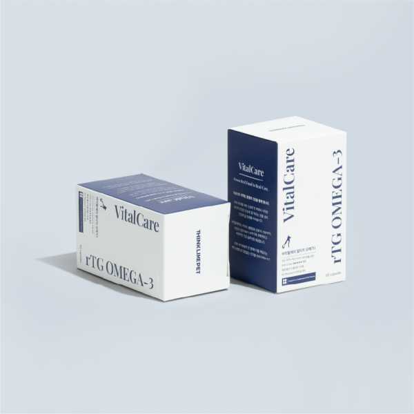 페오펫몰,씽크라이크펫 순도80% KD파마 강아지 오메가3 250mg 60캡슐 피부 관절 영양제 바이탈케어 알티지