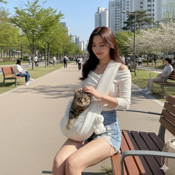 페오펫몰,[따스한특가] 예보들 강아지 슬링백 포대기 이동가방 이동장