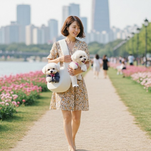 페오펫몰,[따스한특가] 예보들 강아지 슬링백 포대기 이동가방 이동장