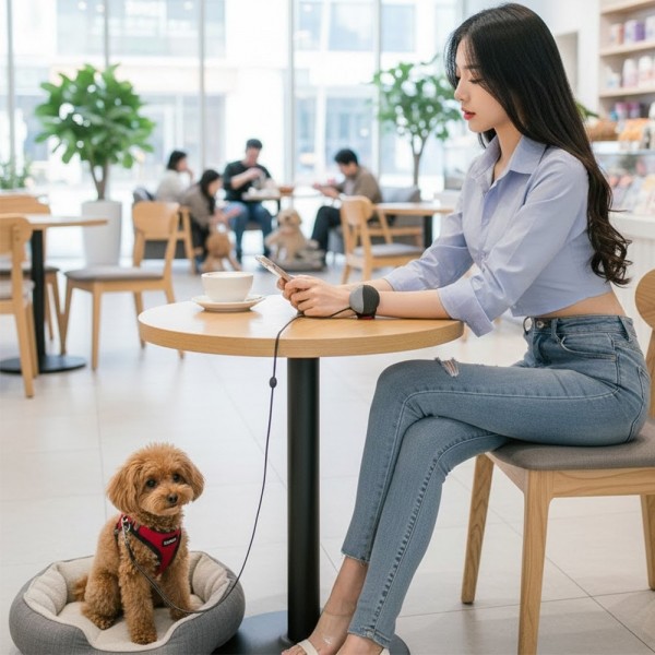 페오펫몰,[예보들][꽃길특가]자유로운 손목형 웨어러블 강아지 자동 리드줄