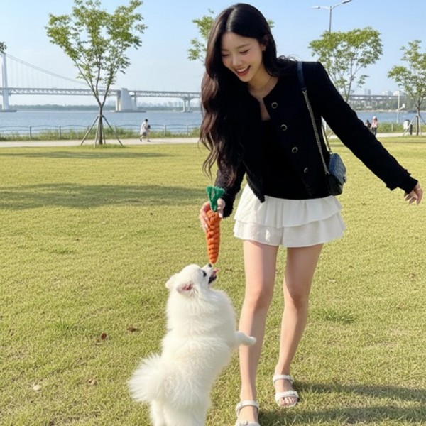 페오펫몰,튼튼한 면로프 강아지 노즈워크 당근 장난감 치석제거 터그놀이