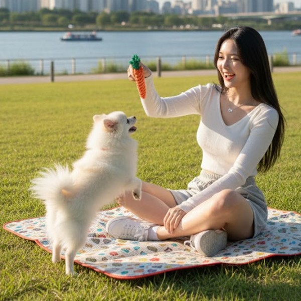 페오펫몰,튼튼한 면로프 강아지 노즈워크 당근 장난감 치석제거 터그놀이