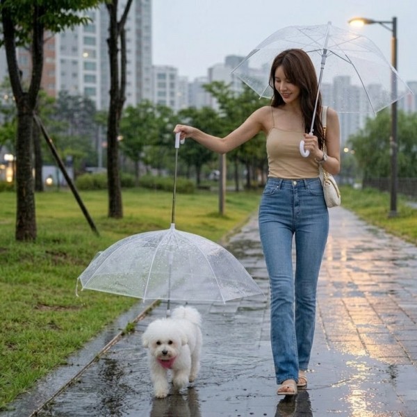 페오펫몰,예보들 강아지 우산 강아지산책 거꾸로우산 코스프레