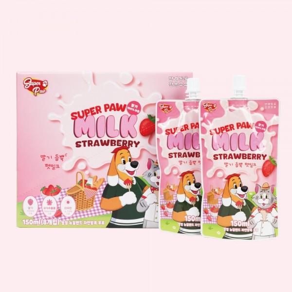 페오펫몰,[슈퍼포우] 슈퍼포우 딸기 듬뿍 펫밀크 150ml 24개(3박스)