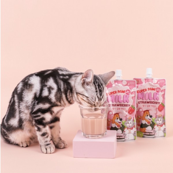 페오펫몰,[슈퍼포우] 슈퍼포우 딸기 듬뿍 펫밀크 150ml 24개(3박스)