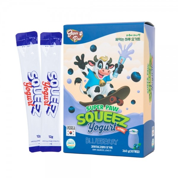 페오펫몰,[슈퍼포우] (1박스) 슈퍼포우 짜먹는 요거트 강아지 고양이 아이스크림 간식 블루베리요거트, 360g, 1개
