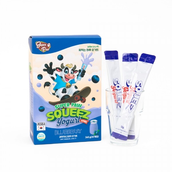 페오펫몰,[슈퍼포우] (1박스) 슈퍼포우 짜먹는 요거트 강아지 고양이 아이스크림 간식 블루베리요거트, 360g, 1개