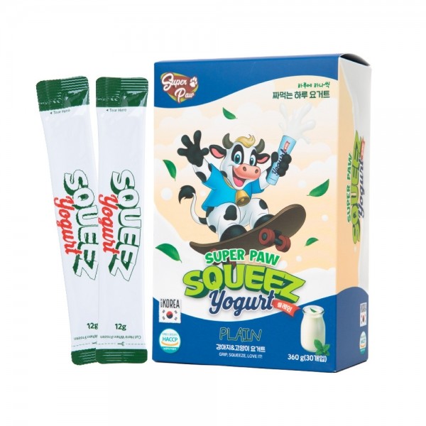 페오펫몰,[슈퍼포우] (1박스) 슈퍼포우 짜먹는 요거트 강아지 고양이 아이스크림 간식 플레인요거트, 360g, 1개