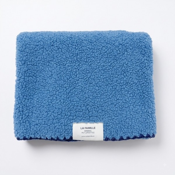 페오펫몰,[Pre-Order] 라파미유 뽀글이 블랭킷 Blue Beige