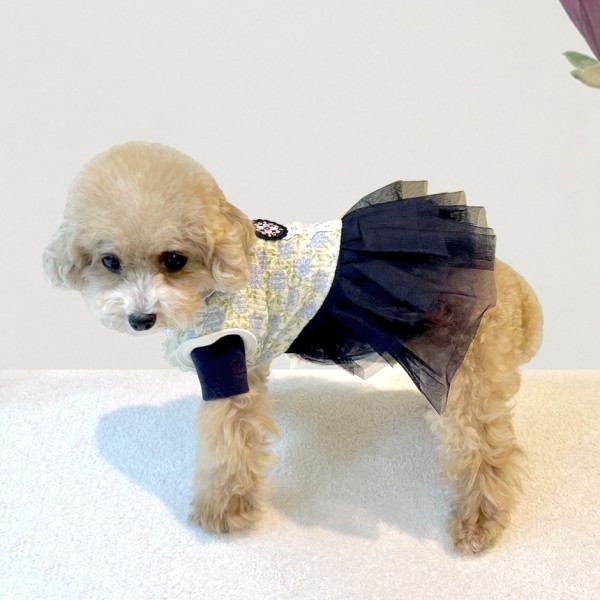 페오펫몰,그루밍독 반려동물 은은한 꽃 배자 조끼 한복 S-2XL, 2 colors
