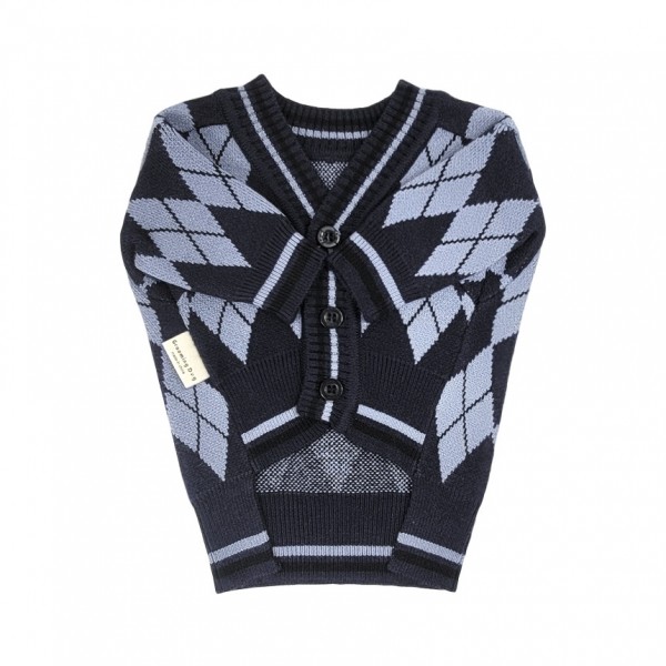 페오펫몰,[보름달특가] 그루밍독 반려동물 아가일 니트 가디건 S-2XL, 3 colors