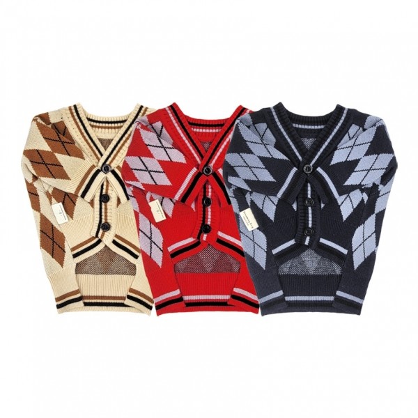 페오펫몰,[보름달특가] 그루밍독 반려동물 아가일 니트 가디건 S-2XL, 3 colors