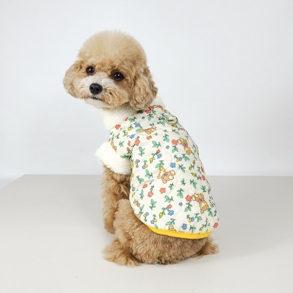 페오펫몰,그루밍독 반려동물 부끄 곰 패딩 조끼 & 원피스 S-2XL, 1 colors