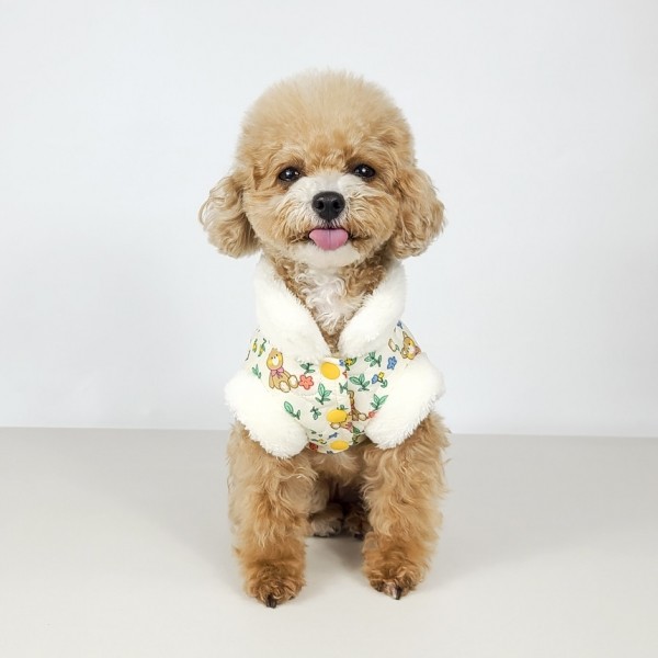 페오펫몰,그루밍독 반려동물 부끄 곰 패딩 조끼 & 원피스 S-2XL, 1 colors