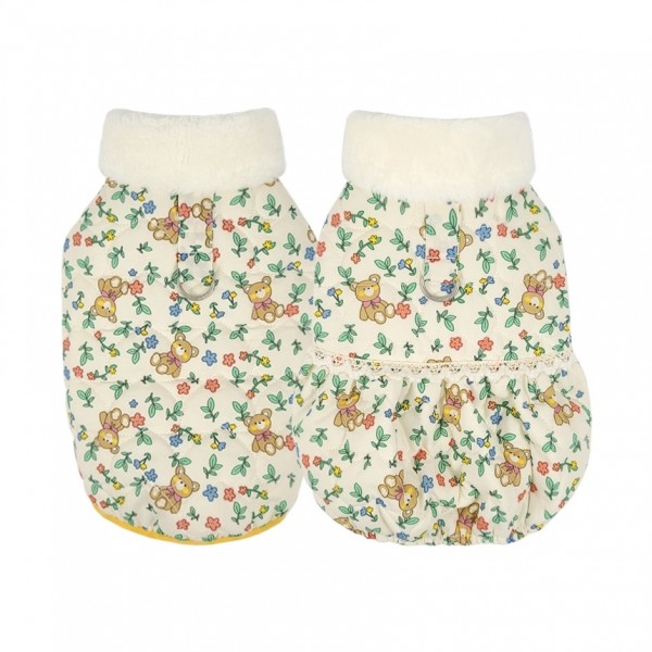 페오펫몰,그루밍독 반려동물 부끄 곰 패딩 조끼 & 원피스 S-2XL, 1 colors