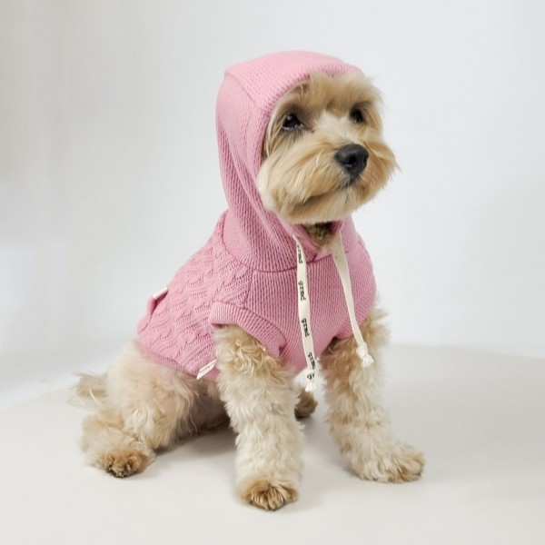 페오펫몰,그루밍독 반려동물 브리즈 니트 후드 티셔츠 S-2XL, 3 colors