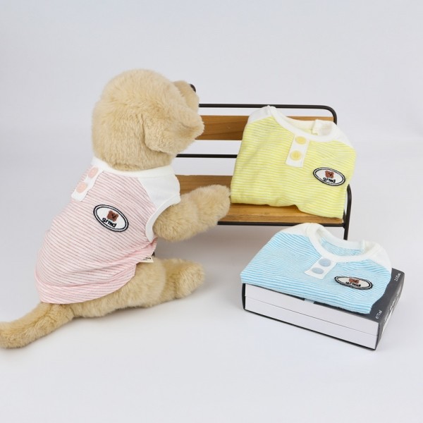 페오펫몰,그루밍독 반려동물 단가라 캔디 민소매 나시 티셔츠 S-2XL, 3colors