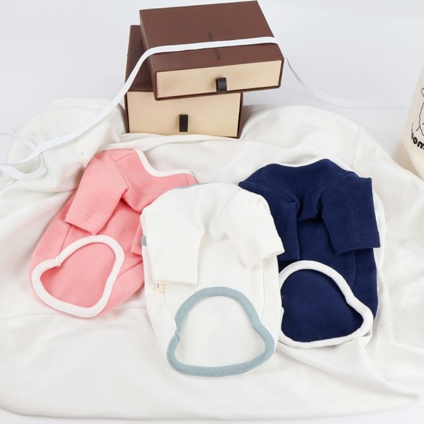 페오펫몰,그루밍독 반려동물 심플리본 컬러배색 티셔츠 S-2XL, 3colors