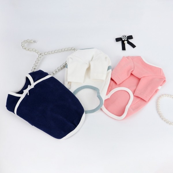 페오펫몰,그루밍독 반려동물 심플리본 컬러배색 티셔츠 S-2XL, 3colors