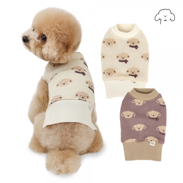 그루밍독 반려동물 소프트 멍뭉이 니트 조끼 S-2XL, 2colors