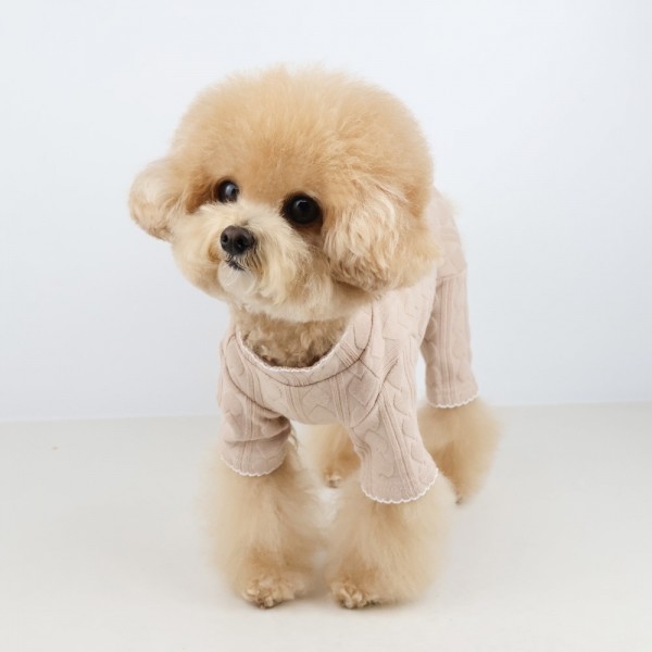 페오펫몰,그루밍독 반려동물 하트 골지 올인원 S-XL, 3colors