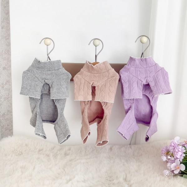 페오펫몰,그루밍독 반려동물 하트 골지 올인원 S-XL, 3colors