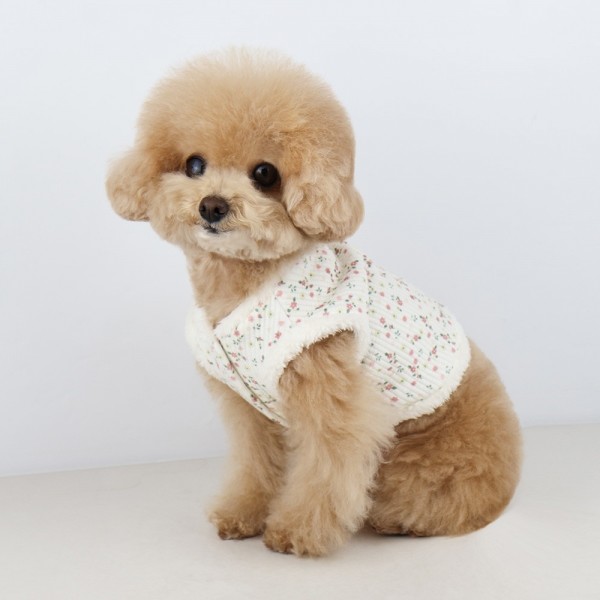 페오펫몰,그루밍독 반려동물 명절한복 꽃댕이 배자조끼/케이프, 2colors