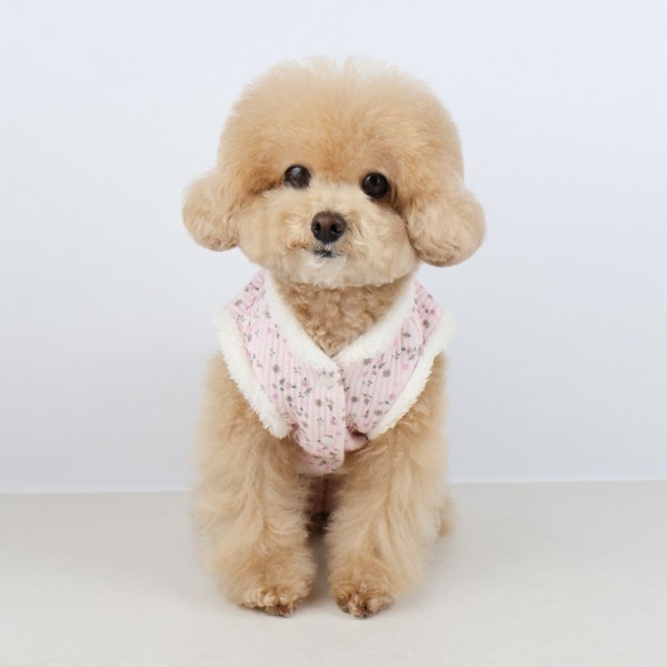 페오펫몰,그루밍독 반려동물 명절한복 꽃댕이 배자조끼/케이프, 2colors