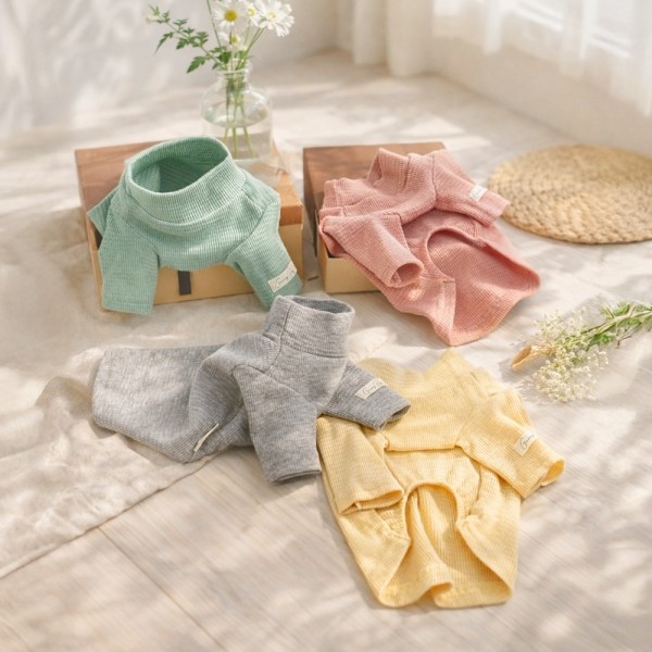 페오펫몰,그루밍독 반려동물 소프트와플 기본 티셔츠 S-2XL, 4colors